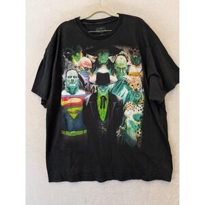 Justice League T-Shirt Men's XXL Black DC Comics Villains Graphic Crew Neck Tee